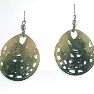 Vintage Bakelite/Jade Earrings